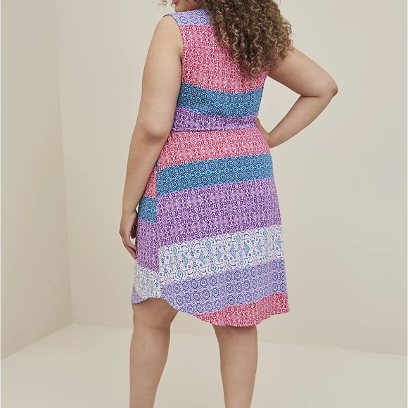 Multi Pattern Shirt Dress NWT - Picture 2 of 3